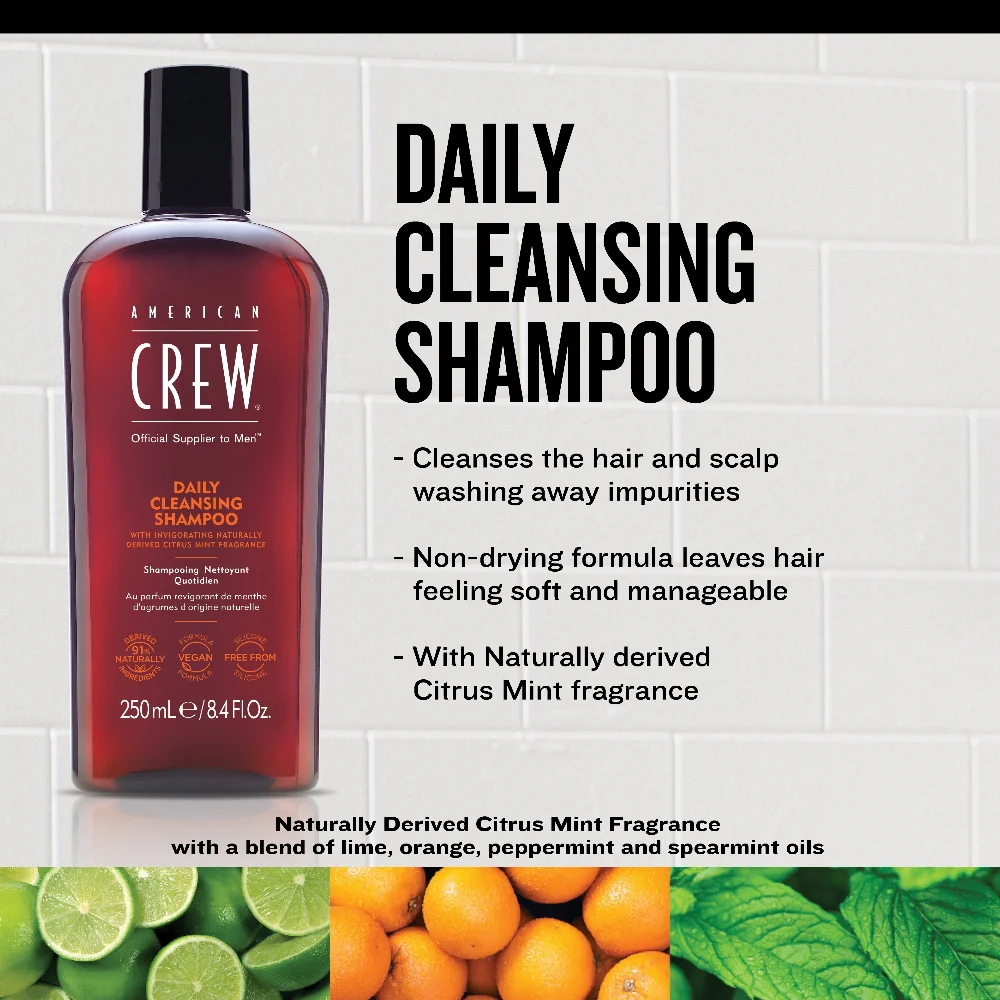 American Crew Daily Cleansing Shampoo 33.8oz - Image 2
