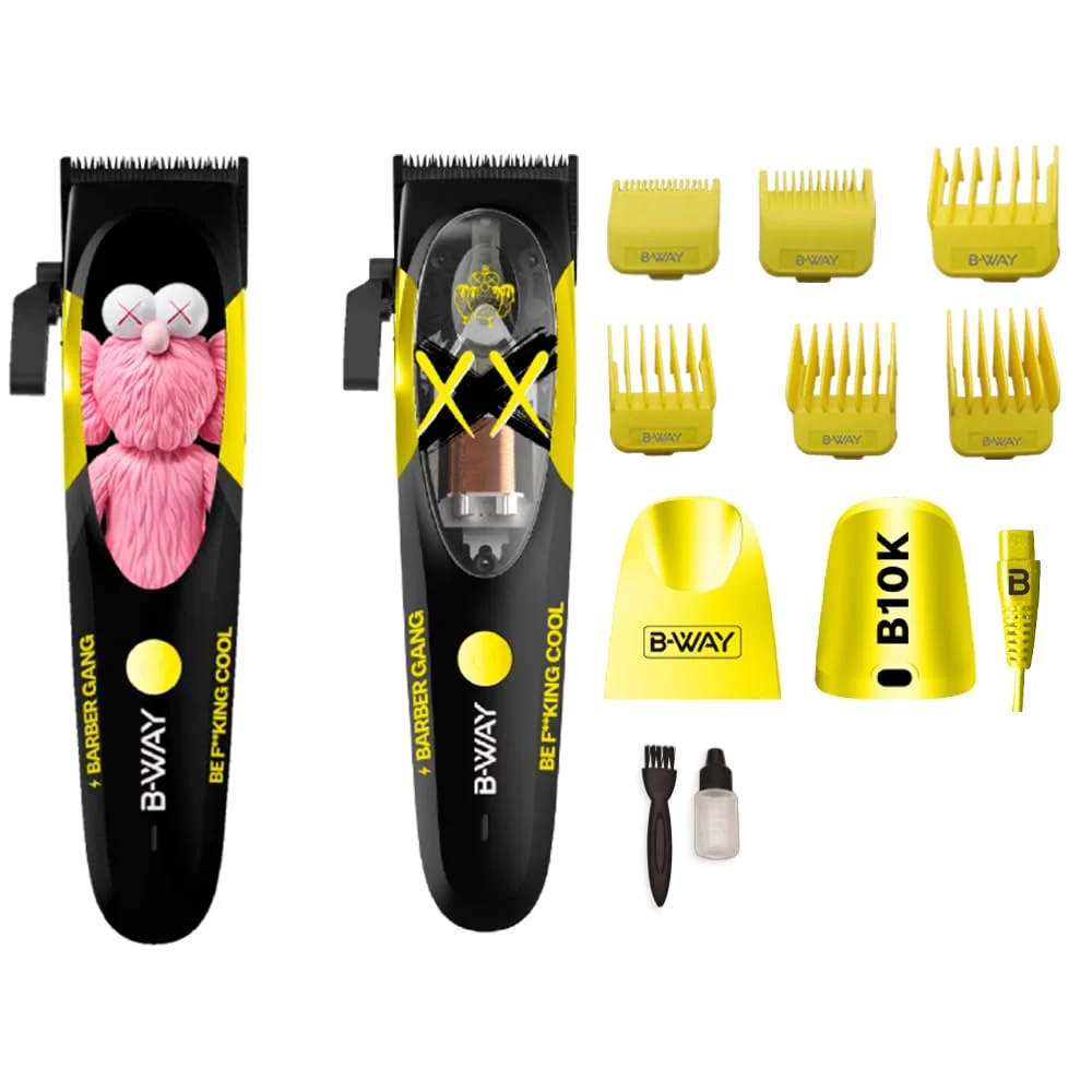 B-Way B10K Clipper, T-Pro Trimmer, Off-Shaver Black - 3 in 1 Set FREE CAPE - Image 2