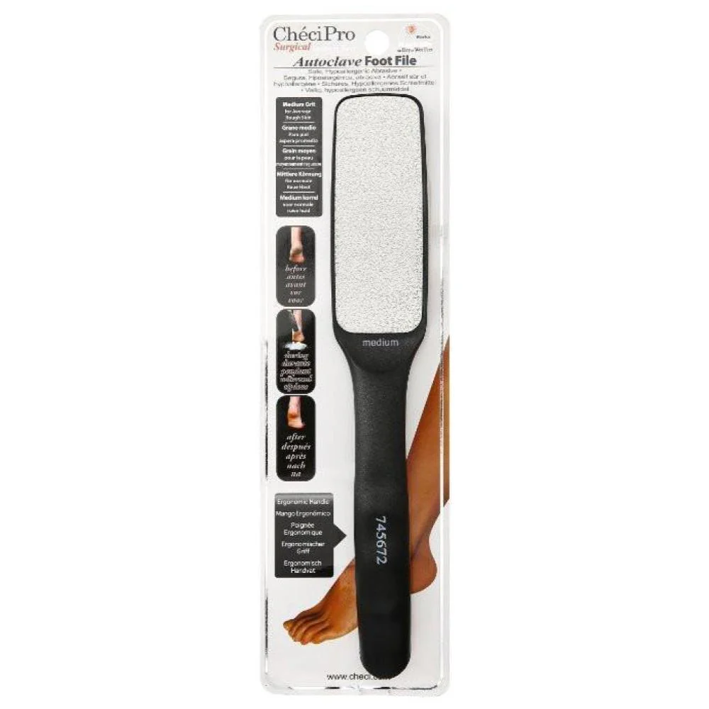 Checi Autoclave Sanitize and Sterilize Foot File Carded, Medium