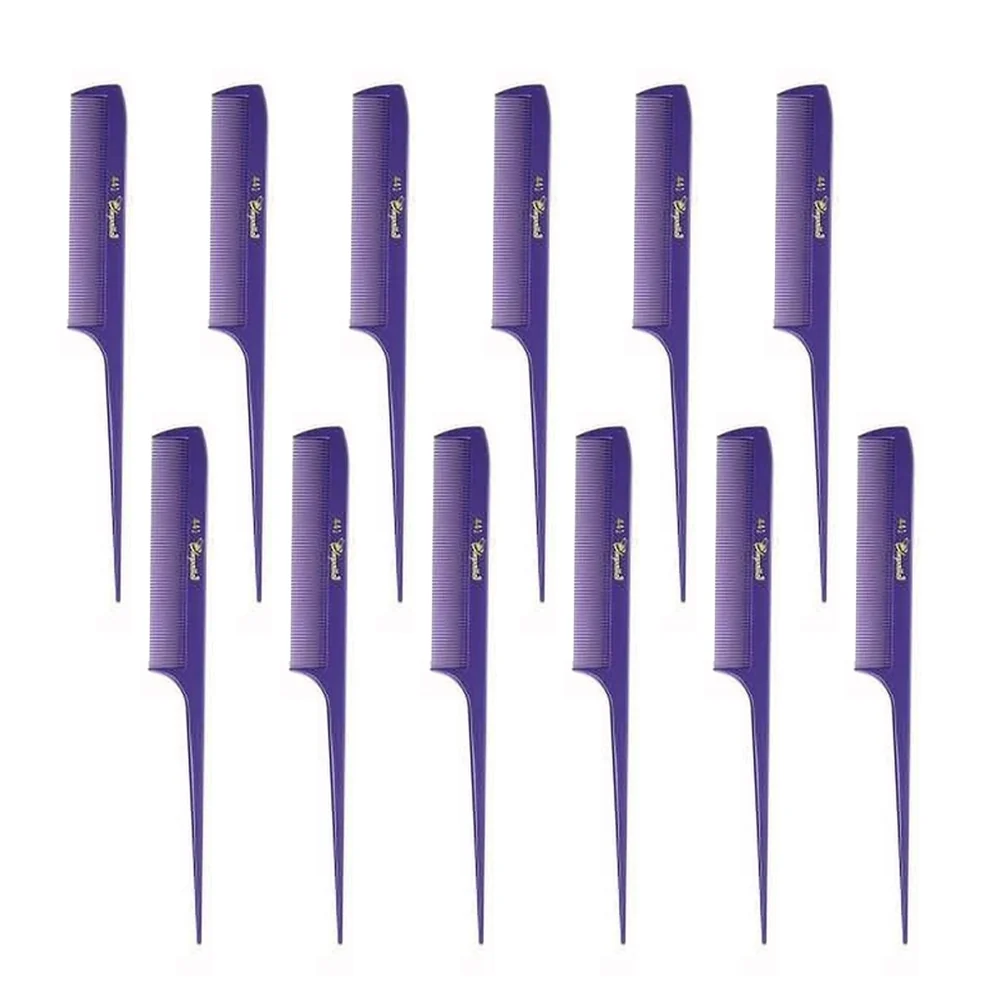 Cleopatra 8-1/2" Rat Tail Combs #441 Fresh Purple - 12ct