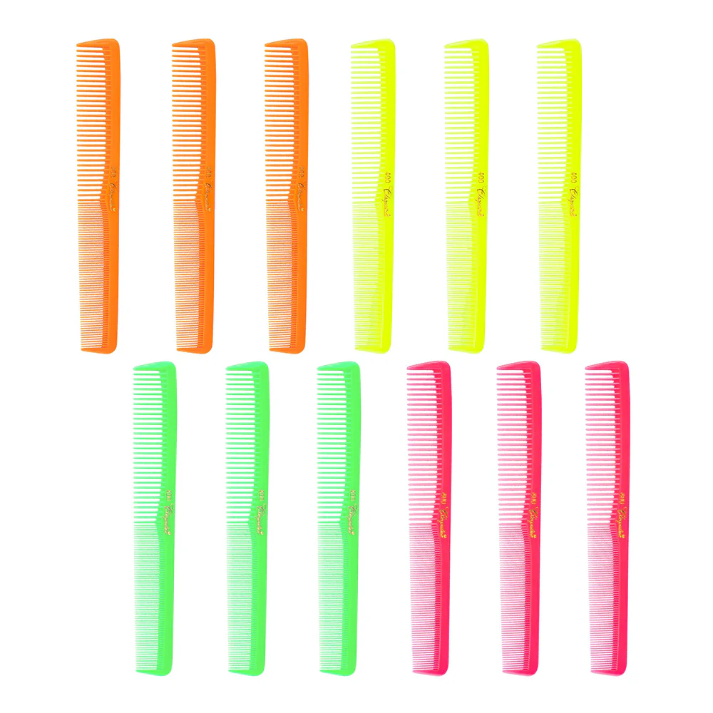 Cleopatra 7" Styling Combs #400 Neon Mix - 12ct