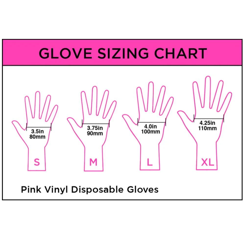 Colortrak Vinyl Powder-Free Gloves - Pink - Image 5