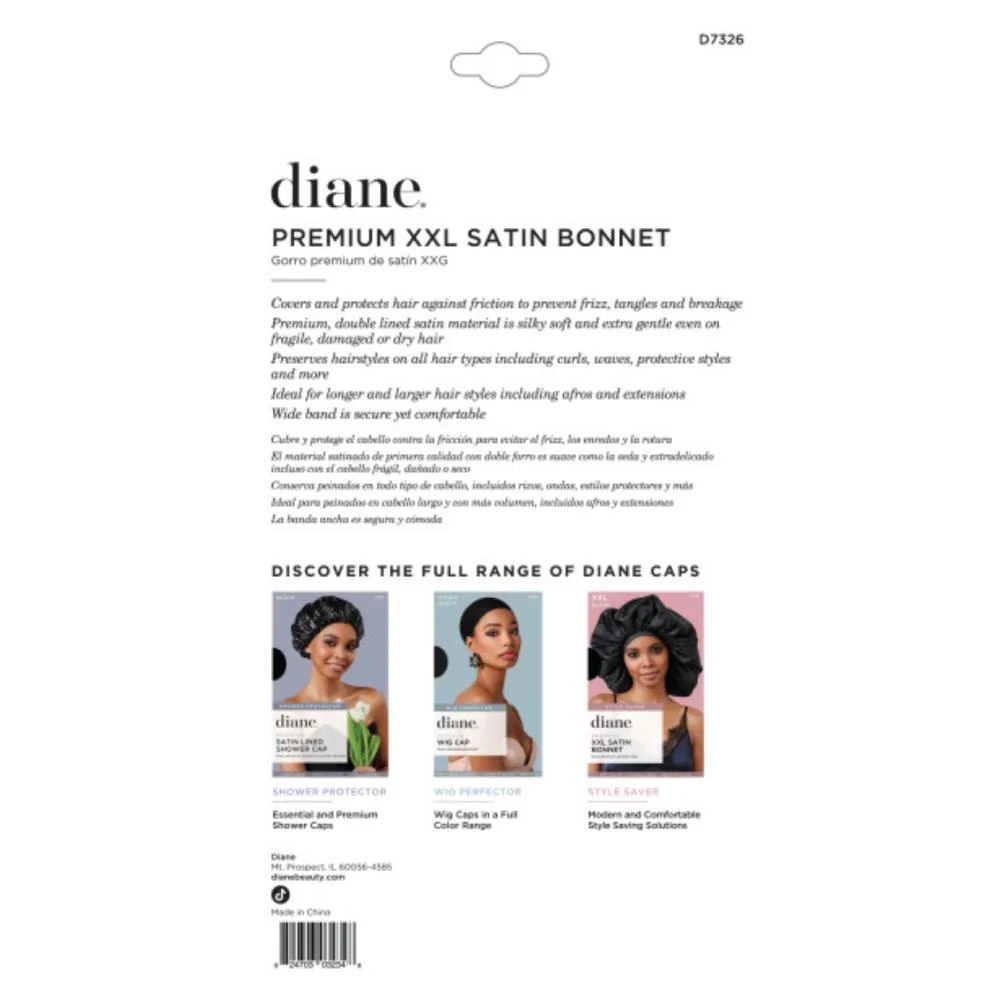 Diane Premium XXL Satin Bonnet - Black - Image 2