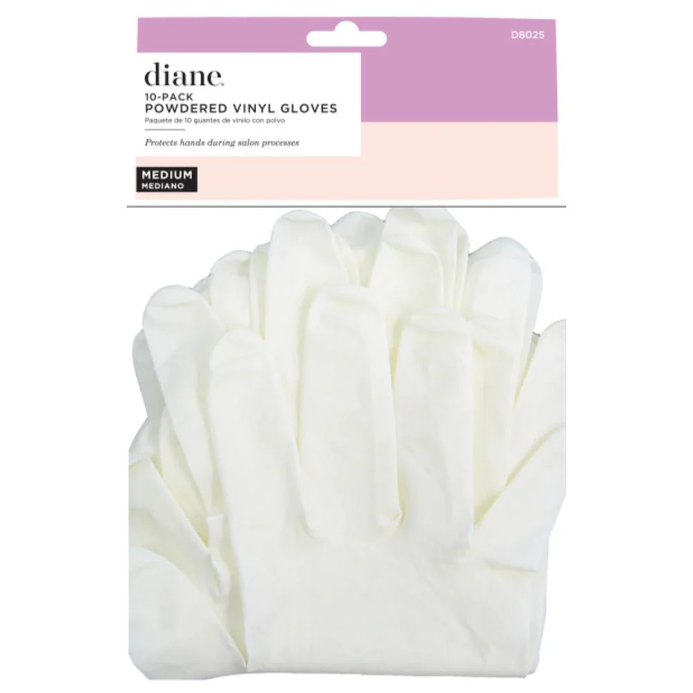 Diane Vinyl Powdered Gloves 10ct - Medium - Image 2