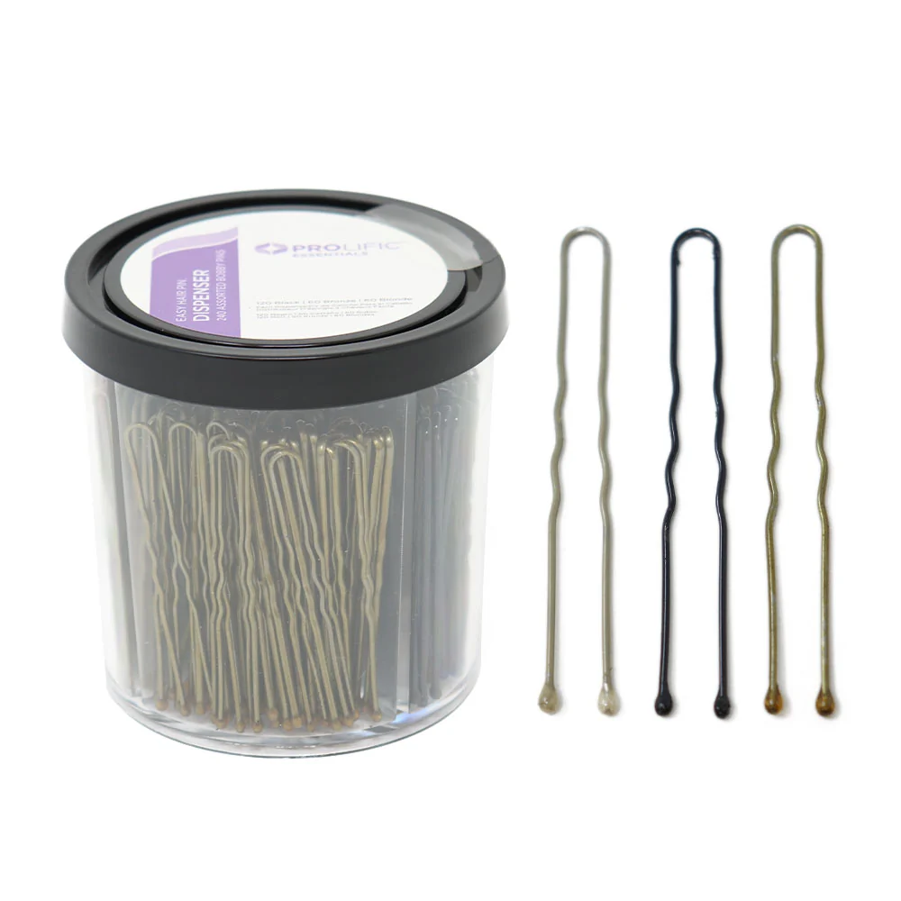 Prolific Essentials 2" Hair Pins - 240ct (120 Black, 60 Bronze, 60 Blonde)