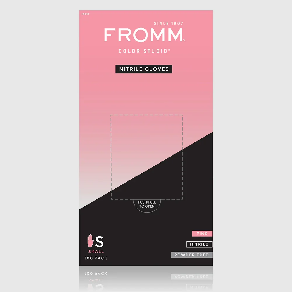 Fromm Pink Nitrile Powder Free Gloves - 100 Pack - Image 2