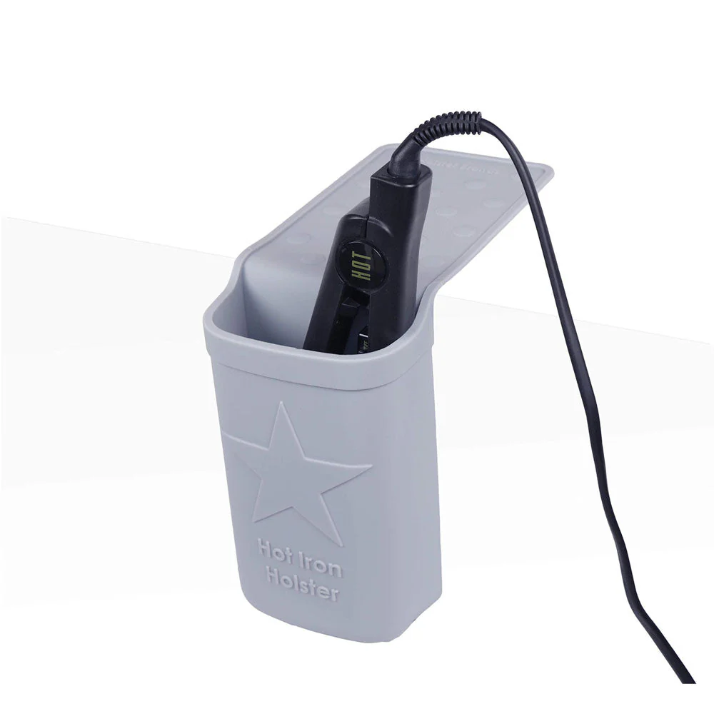 Hot Iron Holster | Stone | Adhesive-Free Silicone Storage Pocket for Organization and Travel | Heat Resistant to 500°F | Ideal for Curling Irons, Hair Straighteners, and Other Hot Tools - Image 3
