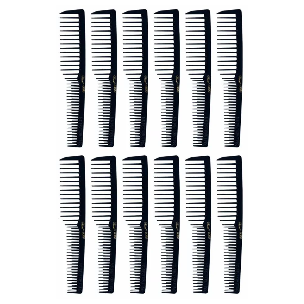 Krest 7" Space Tooth Vent Combs #6000 Black - 12ct