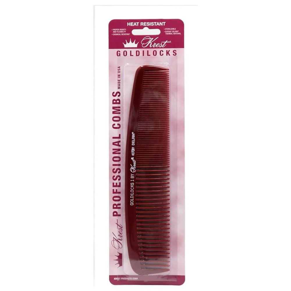 Goldilocks 8-1/2" Extra-Fine Tooth Master Waver Comb #G1 Burgundy - Image 2