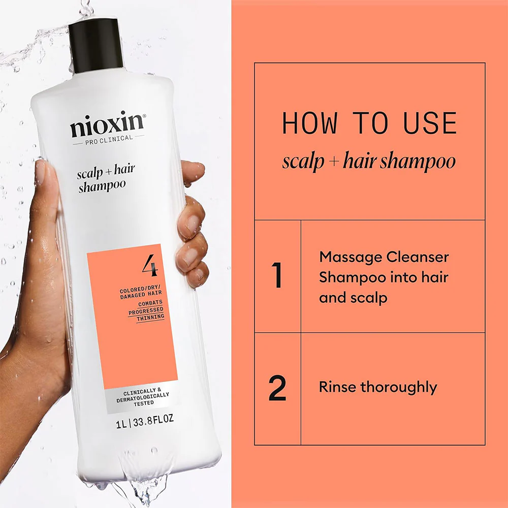 Nioxin System 4 Color Safe Cleanser Shampoo Liter - Image 3