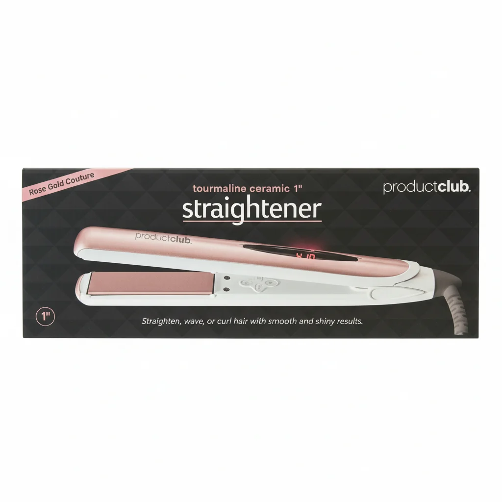 Product Club Tourmaline Ceramic 1” Straightener Flat Iron – Rose Gold - Image 2