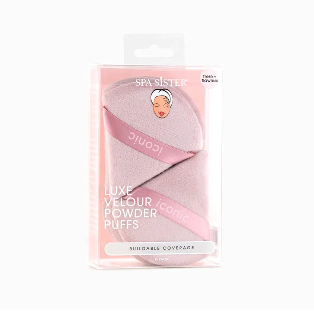 Spa Sister Luxe Velour Powder Puffs 8ct - Iconic Mauve